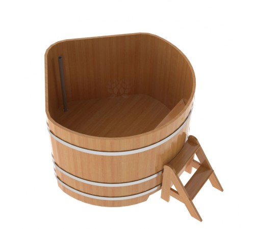 Купель угловая из лиственницы 1,37х1,37 H=1,0