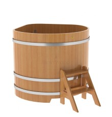 Купель угловая из лиственницы 1,19х1,19 H=1,20
