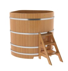 Купель угловая из лиственницы 1,37х1,37 H=1,40