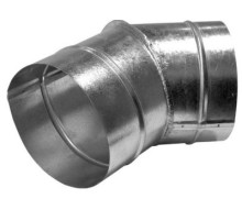 Отвод для вентиляции 45 гр, ⌀100 мм, оцинкованная сталь, 0.5 мм