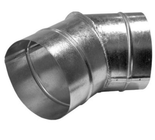 Отвод для вентиляции 45 гр, ⌀100 мм, оцинкованная сталь, 0.5 мм