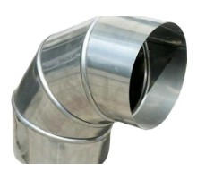 Отвод для вентиляции 90 гр, ⌀100 мм, оцинкованная сталь, 0.5 мм