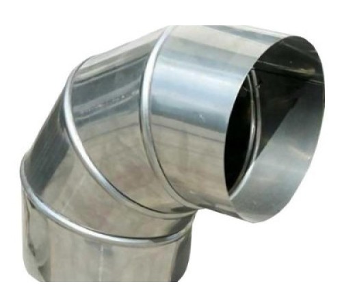 Отвод для вентиляции 90 гр, ⌀100 мм, оцинкованная сталь, 0.5 мм