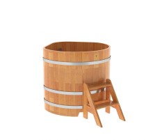 Купель угловая, сращенные ламели из лиственницы, 1.03x1.03 H1