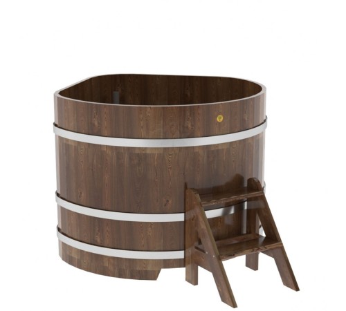 Купель угловая, сращенные ламели из лиственницы, 1.03x1.03 H1