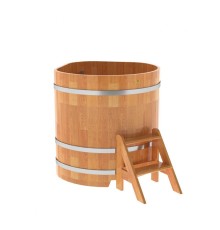 Купель угловая, сращенные ламели из лиственницы, 1.03x1.03 H1.1