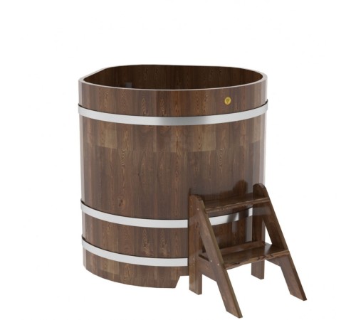 Купель угловая, сращенные ламели из лиственницы, 1.03x1.03 H1.1