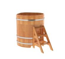 Купель угловая, сращенные ламели из лиственницы, 1.03x1.03 H1.2