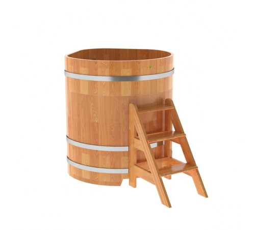 Купель угловая, сращенные ламели из лиственницы, 1.03x1.03 H1.2