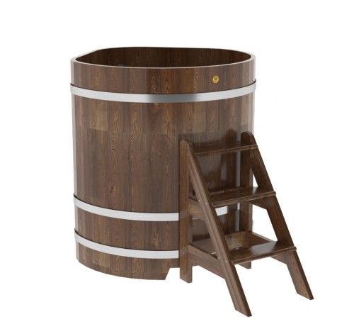 Купель угловая, сращенные ламели из лиственницы, 1.03x1.03 H1.2