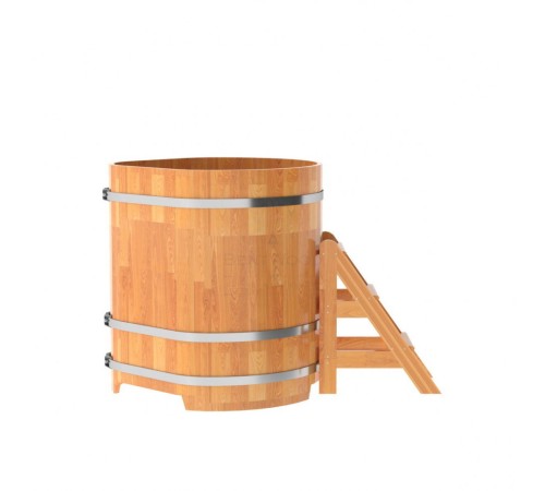 Купель угловая, сращенные ламели из лиственницы, 1.03x1.03 H1.2