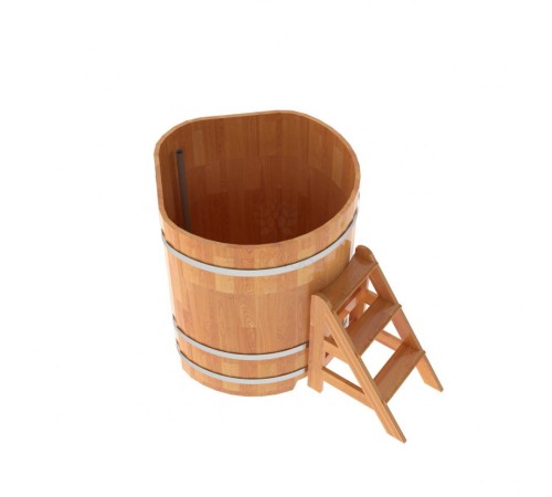 Купель угловая, сращенные ламели из лиственницы, 1.03x1.03 H1.2