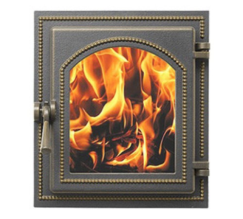 Печная дверца Везувий 220 стекло (бронза)