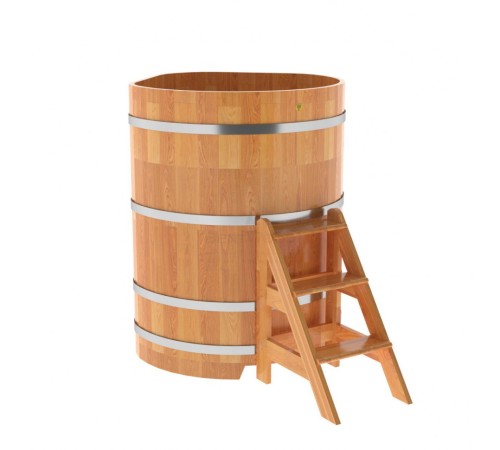 Купель угловая, сращенные ламели из лиственницы, 1.03x1.03 H1.4