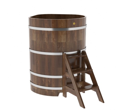 Купель угловая, сращенные ламели из лиственницы, 1.03x1.03 H1.4