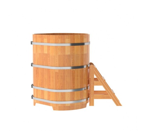 Купель угловая, сращенные ламели из лиственницы, 1.03x1.03 H1.4