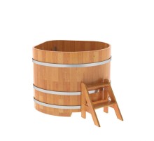 Купель угловая, сращенные ламели из лиственницы, 1.19x1.19 H1