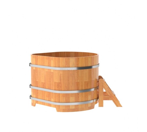 Купель угловая, сращенные ламели из лиственницы, 1.19x1.19 H1