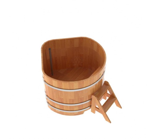 Купель угловая, сращенные ламели из лиственницы, 1.19x1.19 H1