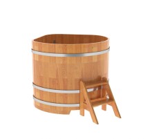 Купель угловая, сращенные ламели из лиственницы, 1.19x1.19 H1.1