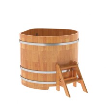 Купель угловая, сращенные ламели из лиственницы, 1.19x1.19 H1.1