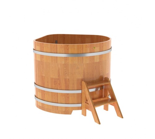 Купель угловая, сращенные ламели из лиственницы, 1.19x1.19 H1.1