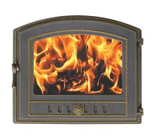 Печная дверца Везувий 224 стекло (бронза)