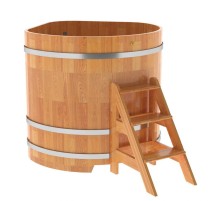 Купель угловая, сращенные ламели из лиственницы, 1.19x1.19 H1.2