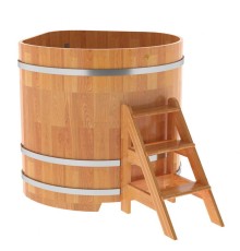 Купель угловая, сращенные ламели из лиственницы, 1.19x1.19 H1.2