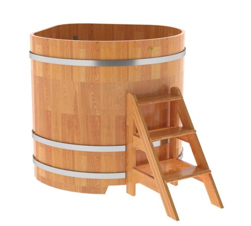 Купель угловая, сращенные ламели из лиственницы, 1.19x1.19 H1.2