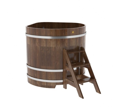 Купель угловая, сращенные ламели из лиственницы, 1.19x1.19 H1.2