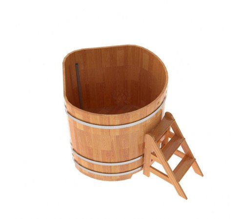 Купель угловая, сращенные ламели из лиственницы, 1.19x1.19 H1.2