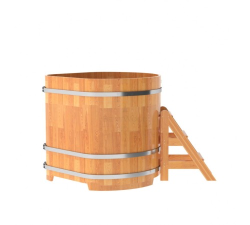 Купель угловая, сращенные ламели из лиственницы, 1.19x1.19 H1.2